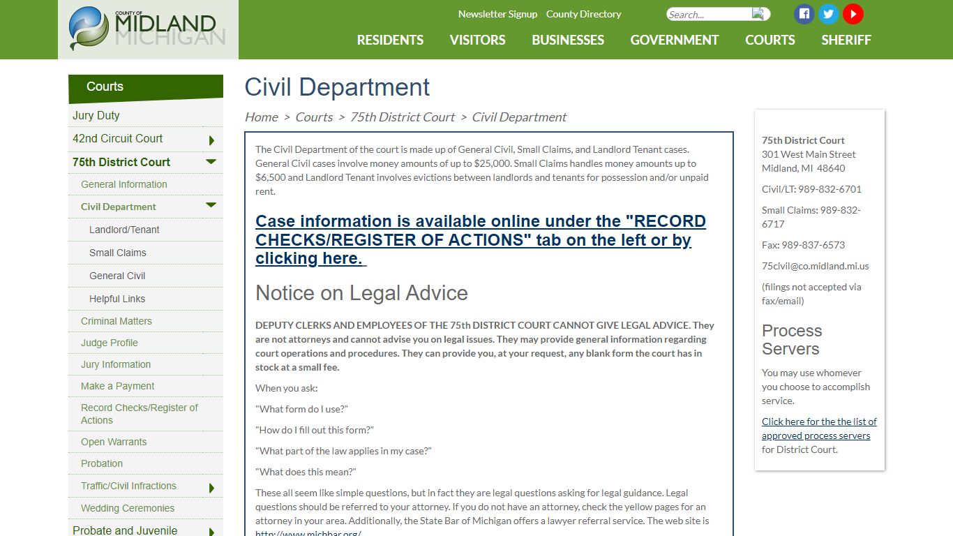County of Midland, Michigan > Courts > 75th District Court ...